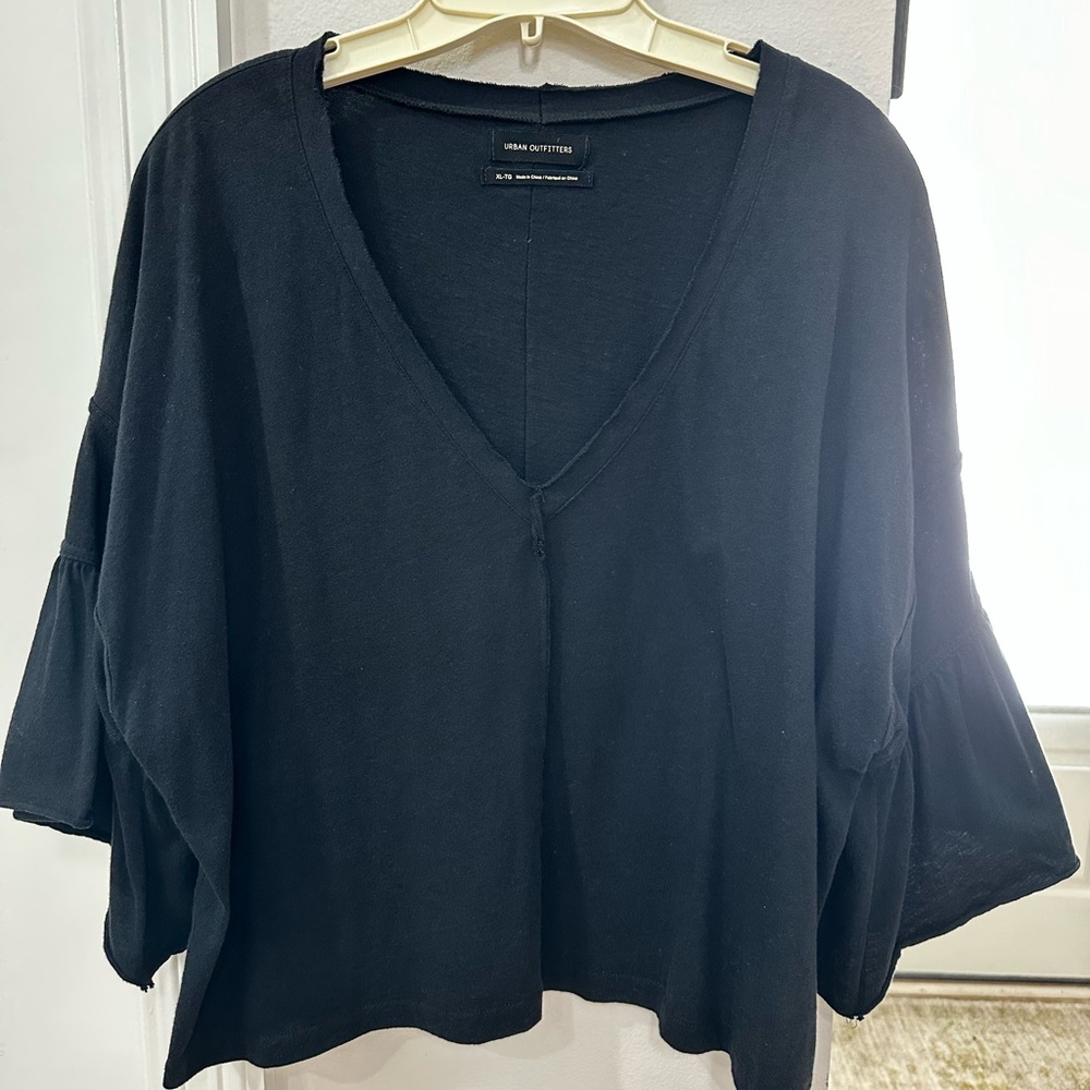 Urban Outfitters Black V-Neck Blouse